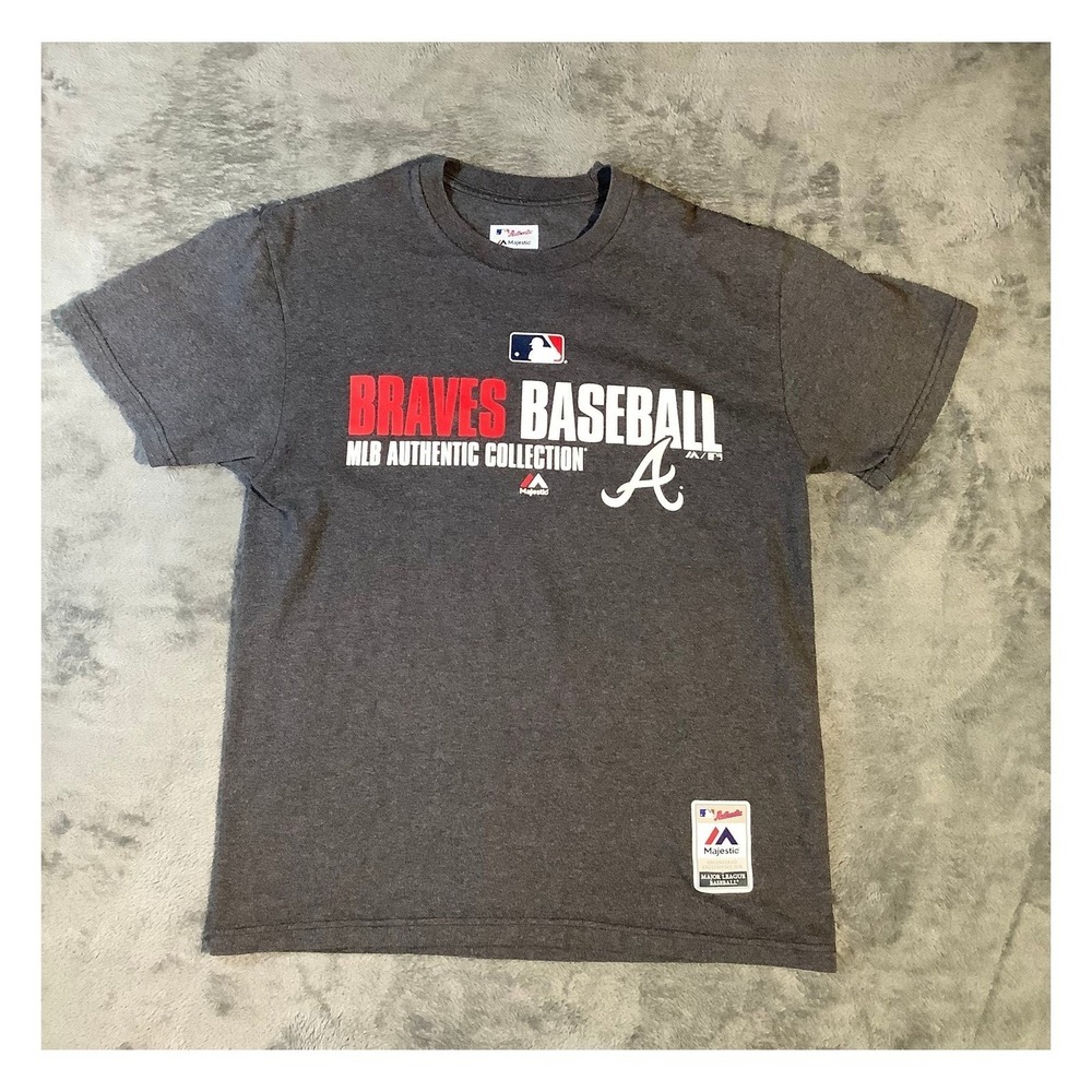 Majestic Atlanta Braves MLB Authentic Collection‎ Gray T-Shirt M